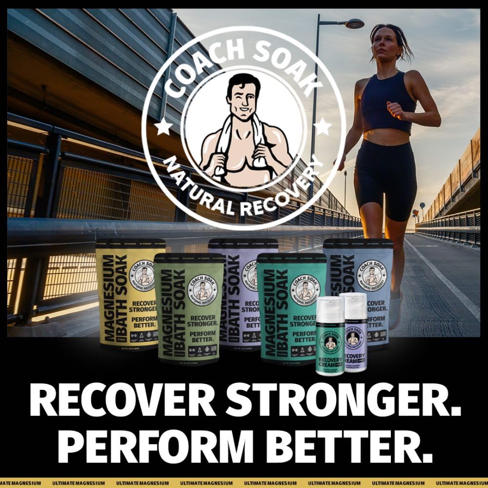 Coach Soak Recovery Bath Soak - Faster Absorption Than Epsom Salt for Pain - Rejuvenating Magnesium Flakes with 21 Minerals, Essential Oils & Bath Salts, 3lbs (Energizing Citrus) - Image 7