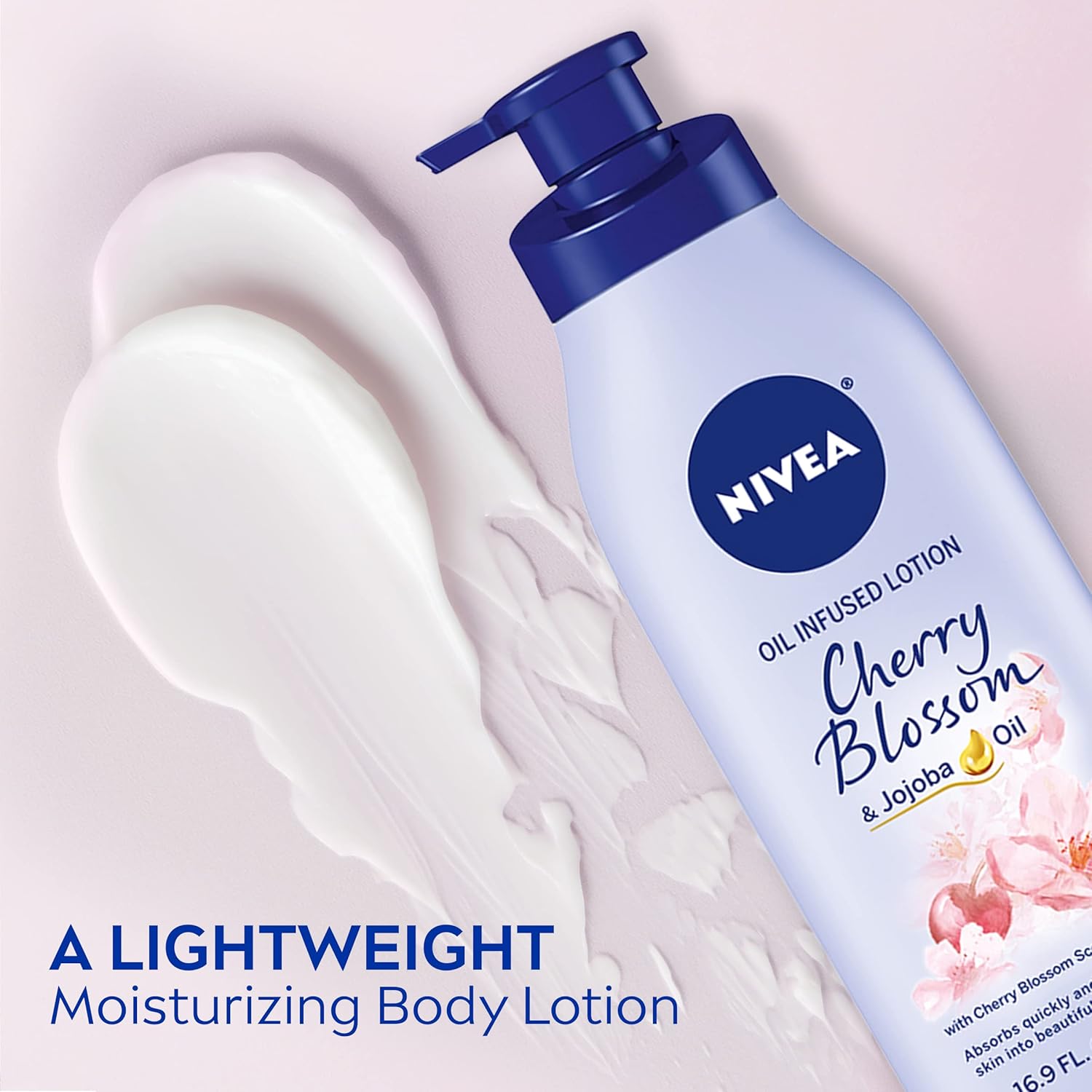 NIVEA Cherry Blossom Jojoba Oil Body Lotion for Women 16.9 Fl Oz Fast-Absorbing 48 Hour Moisture - Image 2