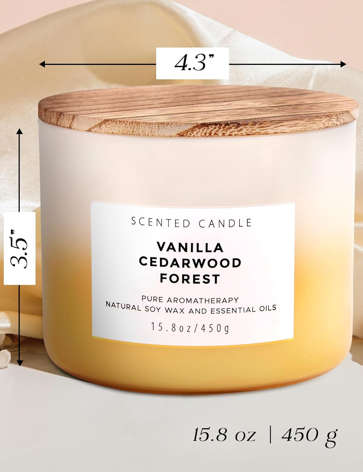 Vanilla Cedarwood Forest Large 15.8 oz Soy Scented Candle for Home Relaxation - Image 4