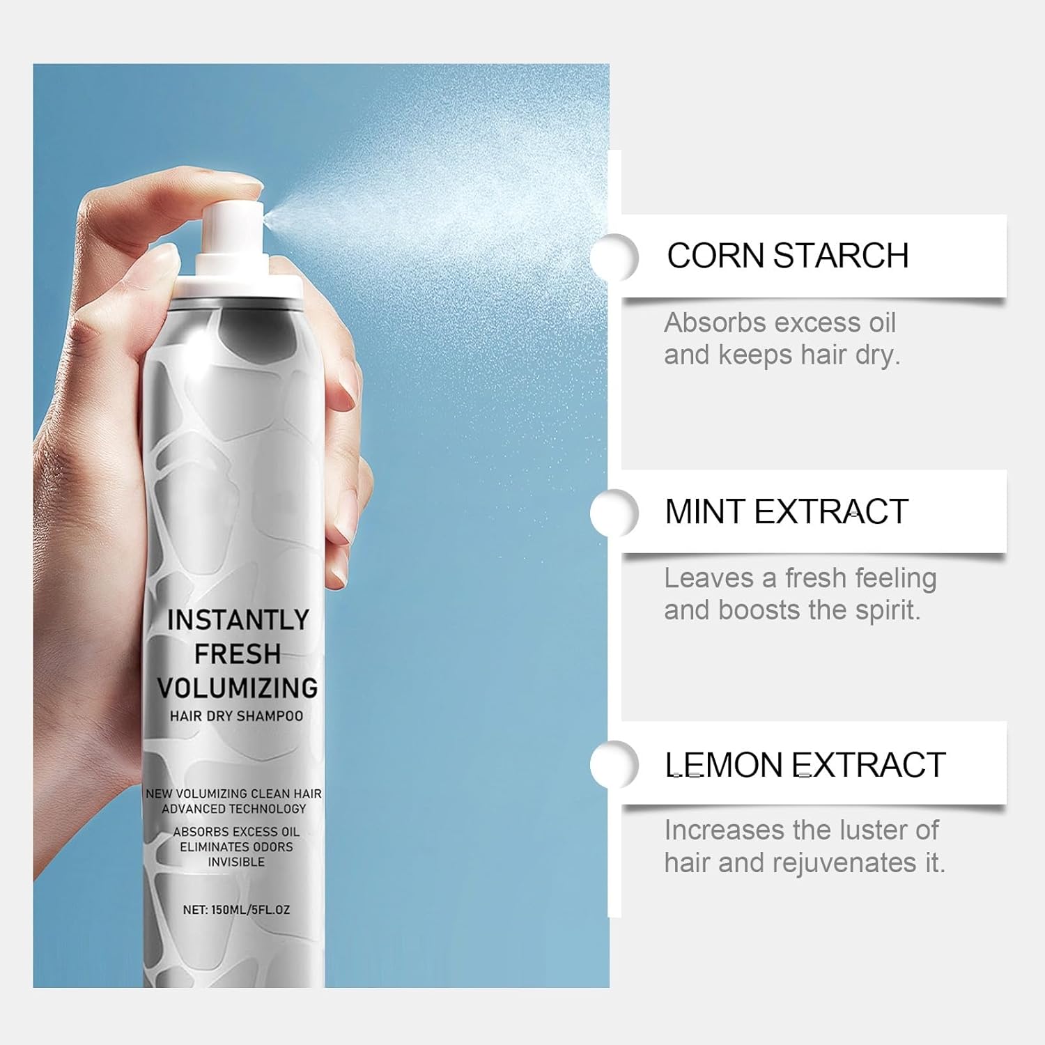 ZYAHHFAC Women's Dry Shampoo for All Hair Types, Volumizing and Nourishing, 1 Piece - Image 8