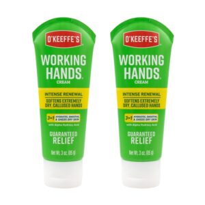 O'Keeffe's Working Hands Intense Renewal Hand Cream, 3 oz Tube (Pack of 2) - Softens and Smooths Extremely Callused, Dry Hands