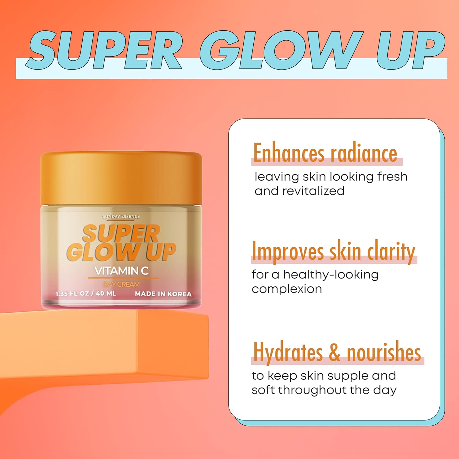 Vitamin C Day Cream - Dermatologist Tested, Anti- Aging, Korean Skin Care - Hydrates, Evens Skin Tone & Boosts Radiance - Clean Beauty, Vegan, Non-GMO, Cruelty-Free - 1 Pack - Image 6