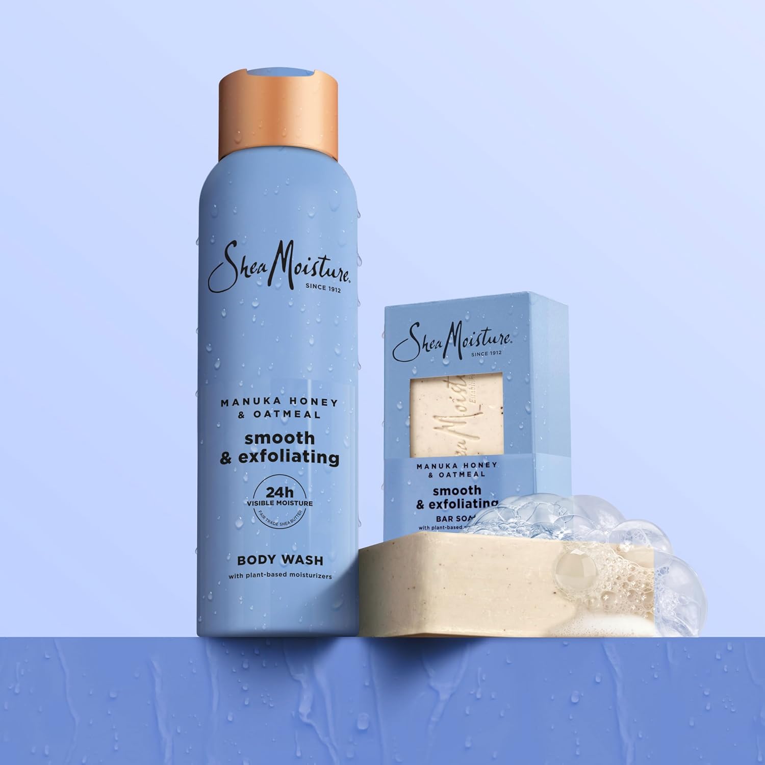 SheaMoisture Bar Soap Manuka Honey Oatmeal 4 Count Smoothing & Exfoliating Smooth and Exfoliating bar soap with 24h shea moisture nutrients for Healthy, Glowing Skin 8 oz - Image 5