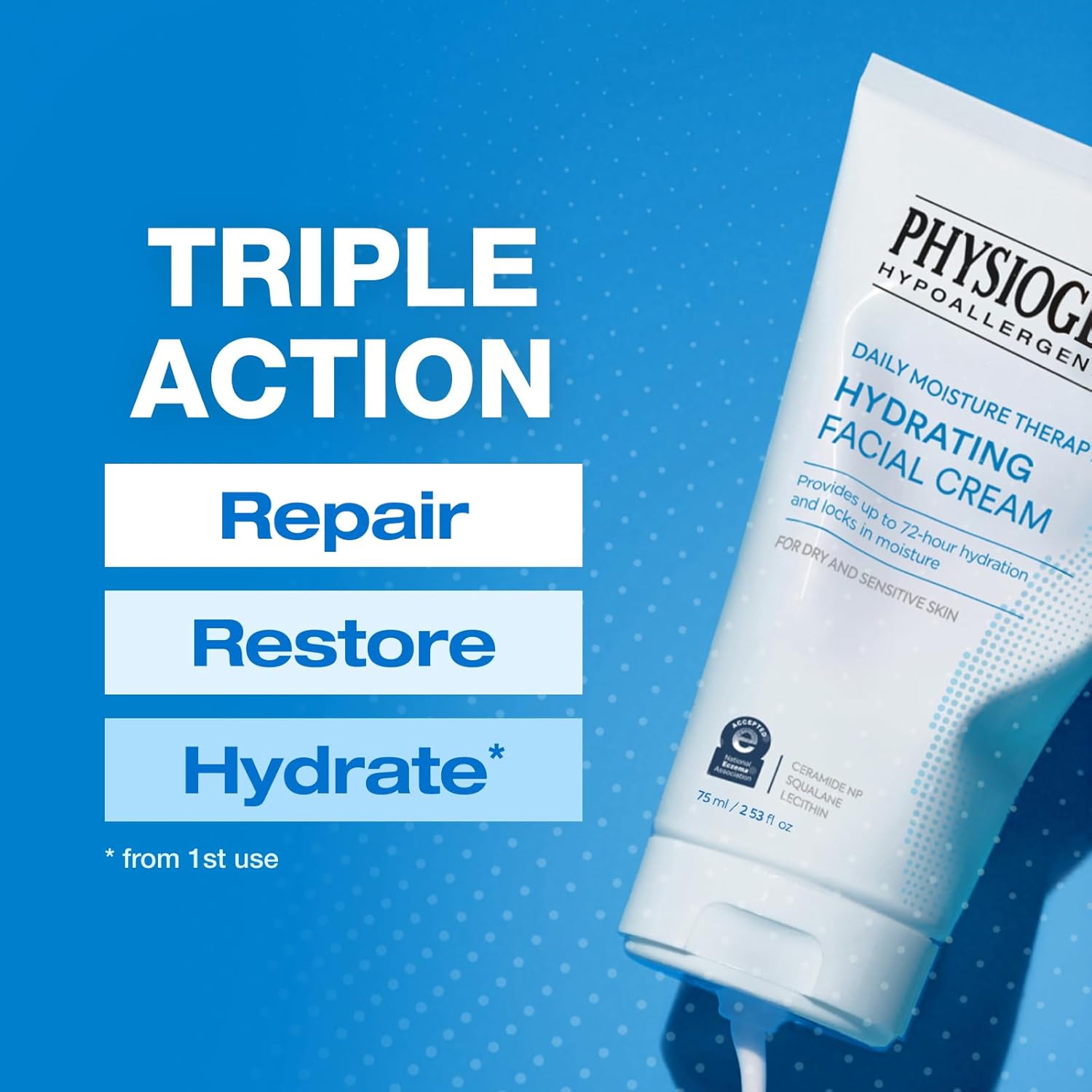 Physiogel Daily Lightweight Hydrating Facial Cream 50ml for Dry Sensitive Skin Ceramide Squalane - Image 4