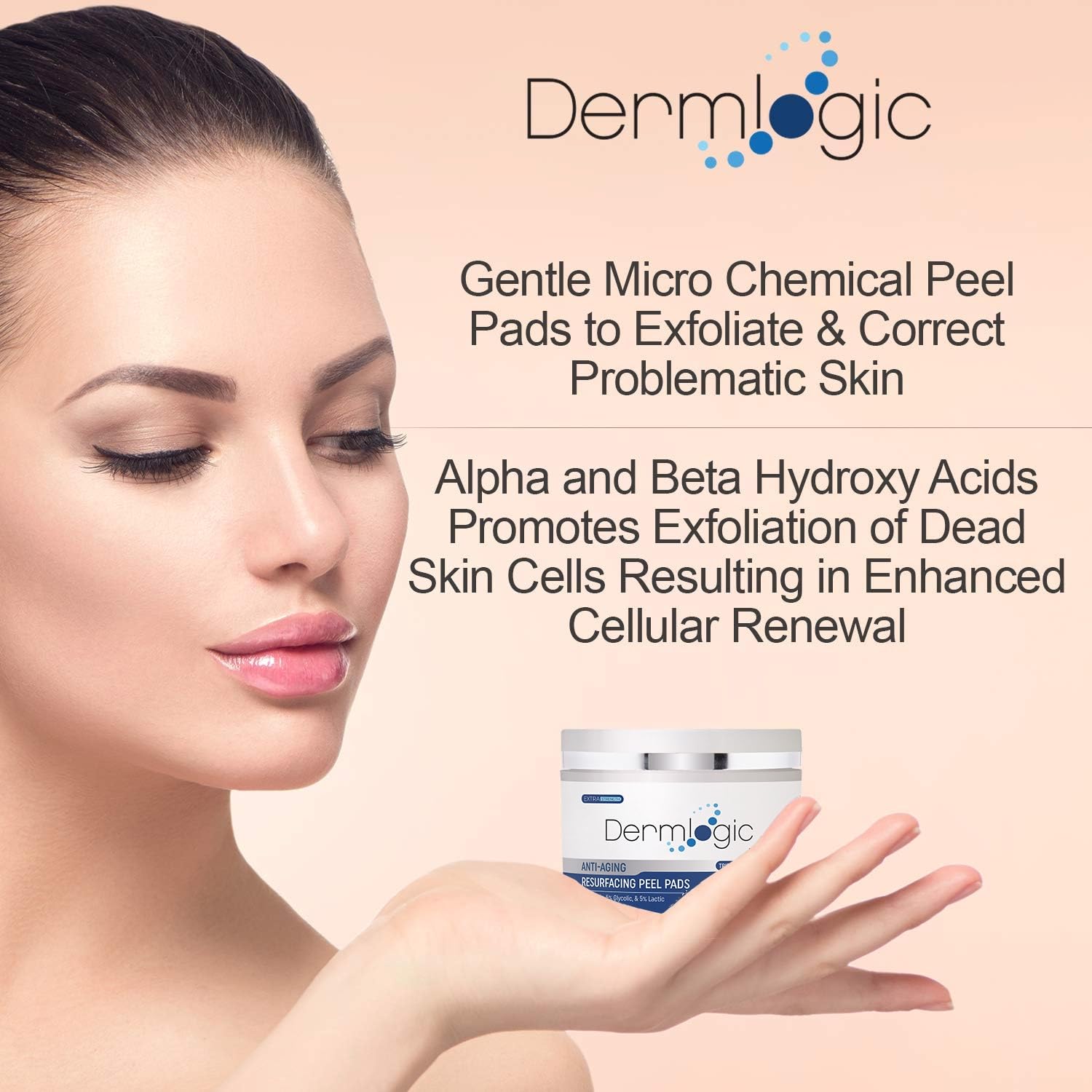 Triple Action Anti-Aging Resurfacing Peel Pads with Glycolic, Lactic, Salicylic Acids - 30 Count - Image 4