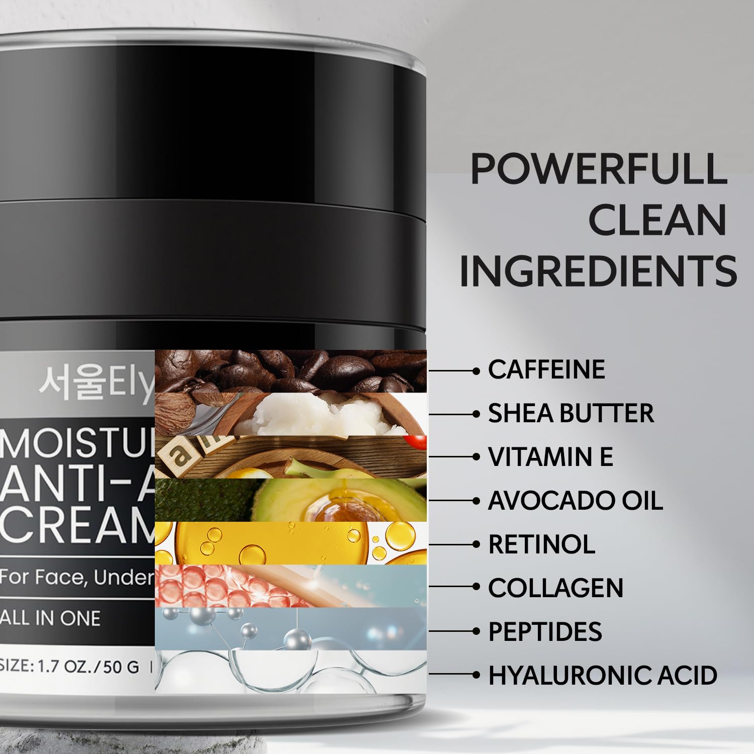 Korean 6-in-1 Men's Anti-Aging Face Cream 1.7 oz Retinol Collagen for Wrinkles & Eye Bags - Image 5
