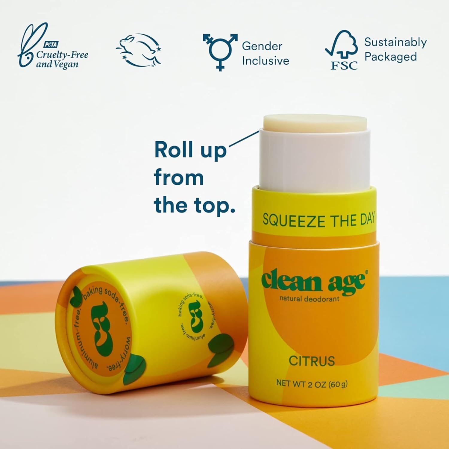 All-Natural Aluminum-Free Citrus Deodorant Stick for Kids, Teens - 2 oz Paraben-Free Formula - Image 3