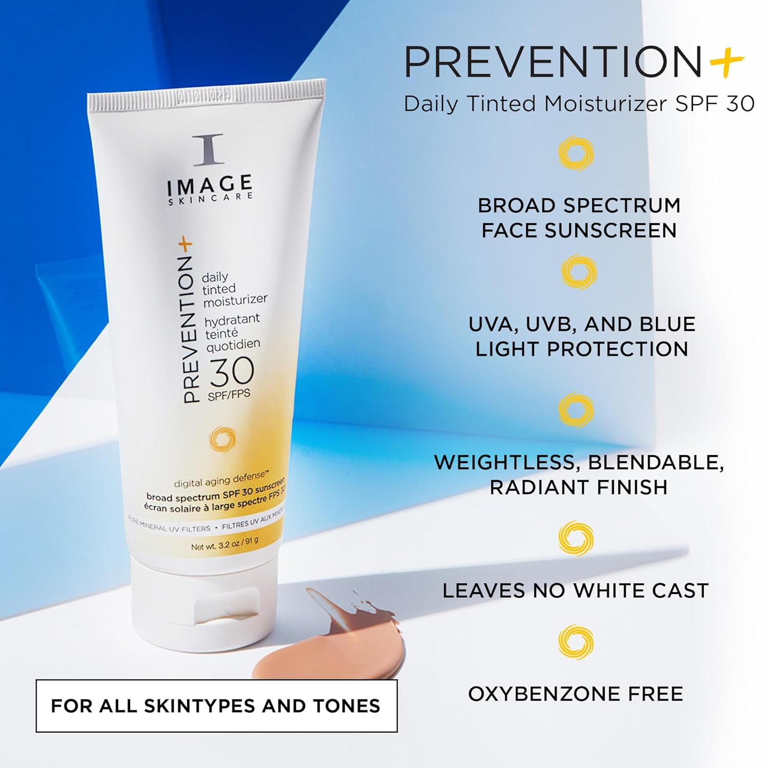 IMAGE Skincare Prevention+ Daily Tinted Moisturizer SPF 30 Sunscreen 3.2oz Natural Finish No White Cast - Image 2