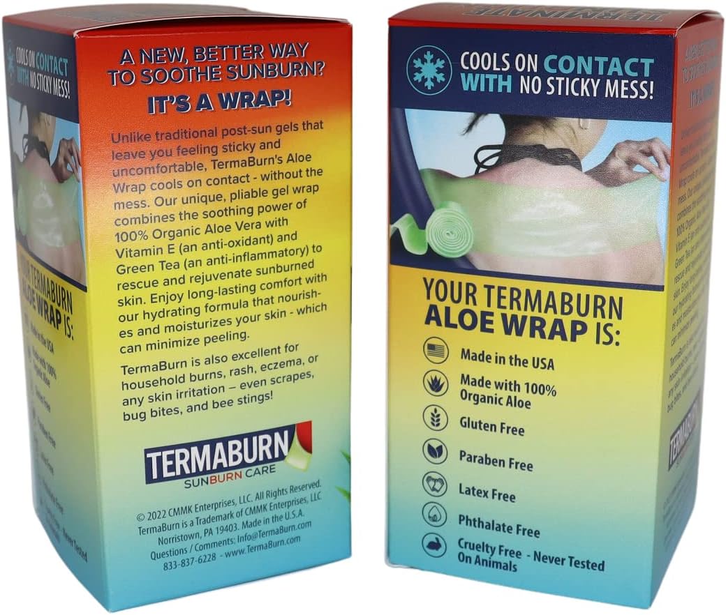 Aloe Wrap for Sunburn Relief – Hydro-Gel Aftersun Treatment with 100% pure aloe vera Gel | Second Skin aloevera gel for burns and peeling irritation | Great for Tattoo Aftercare and Sun Care - Image 2