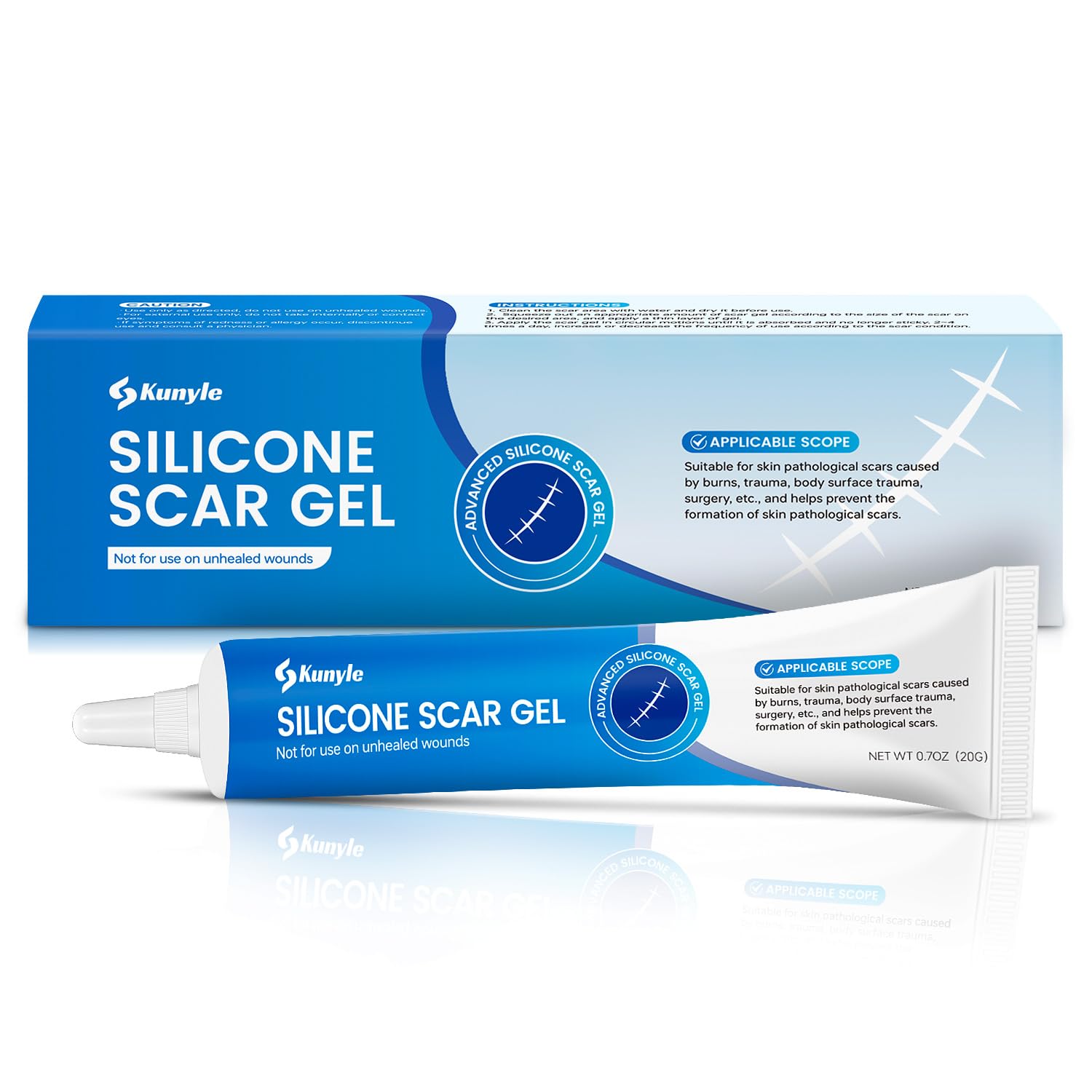 Silicone Scar Gel, Scar Cream, Advanced Scar Gel for Surgical Scars, Stretch Marks, Keloid Bump Removal, Old and New Scars 0.70oz (20g) - Image 9