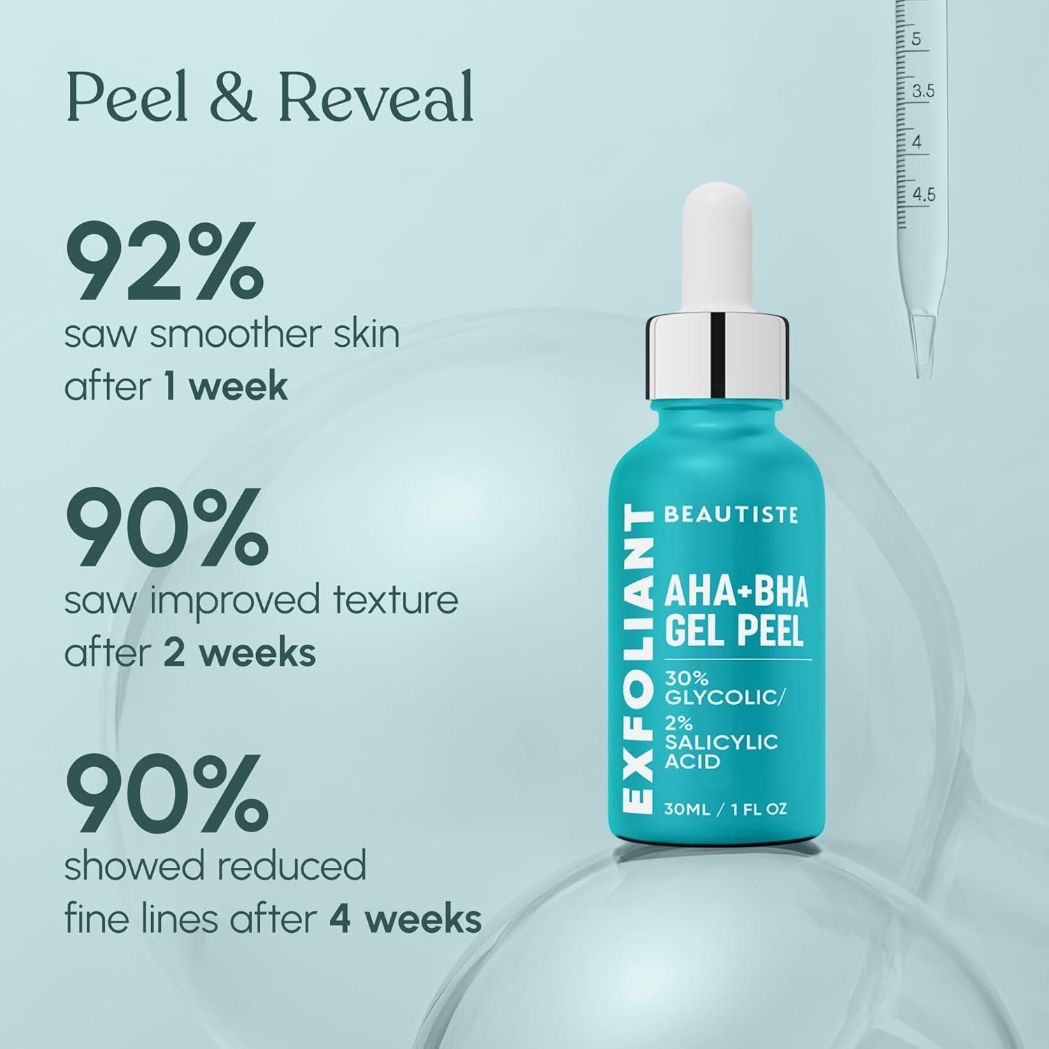 30 DAY MIRACLE AHA 30% + BHA 2% Peeling Solution - Clinical Strength Liquid Exfoliant for Dark Spots, Blackheads & Clogged Pores - Resurfacing Salicylic Acid Serum & Chemical Peel for Face - Image 6