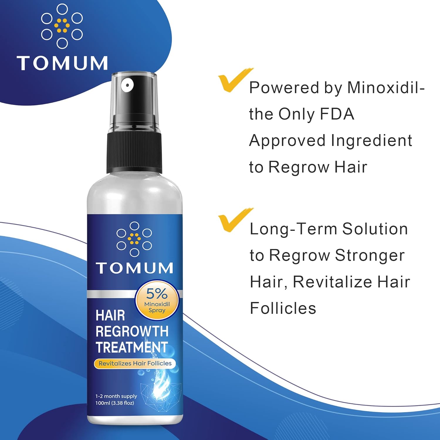 Minoxidil 5% Hair Regrowth Spray Treatment for Men and Women, 100ml Bottle - Image 2