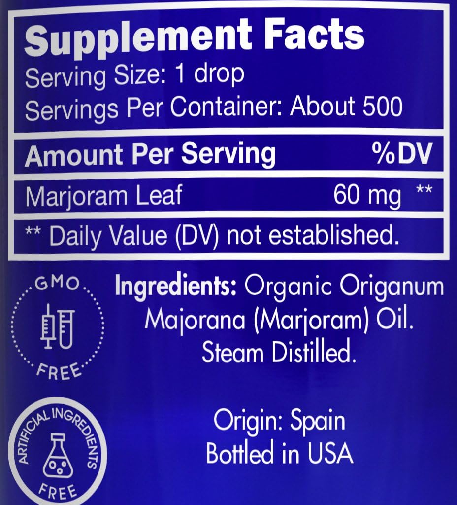 Organic, Marjoram Essential Oil, Food Grade – 100% Pure, Sweet Marjoram Essential Oil, by Zongle Therapeutics, 1 OZ - Image 2