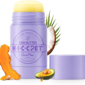 HICC PET Dog Paw Balm 0.21 oz for Dogs & Cats, Soothing Paw Balm Dogs Lick Safe, Moisturizing and Healing Dry Cracked Paws Cat Paw Balm, All-Natural Paw Wax for Dogs, Improves Rough Paws Relieves Odor