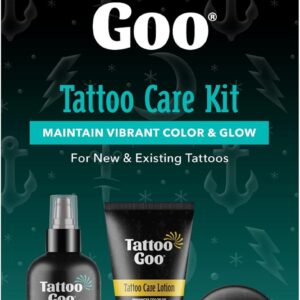 Tattoo Goo Aftercare Kit Includes Antimicrobial Soap, Balm, and Lotion, Tattoo Care for Color Enhancement + Quick Healing - Vegan, Cruelty-Free, Petroleum-Free, Tattoo Artist Gifts (3 Piece Set)