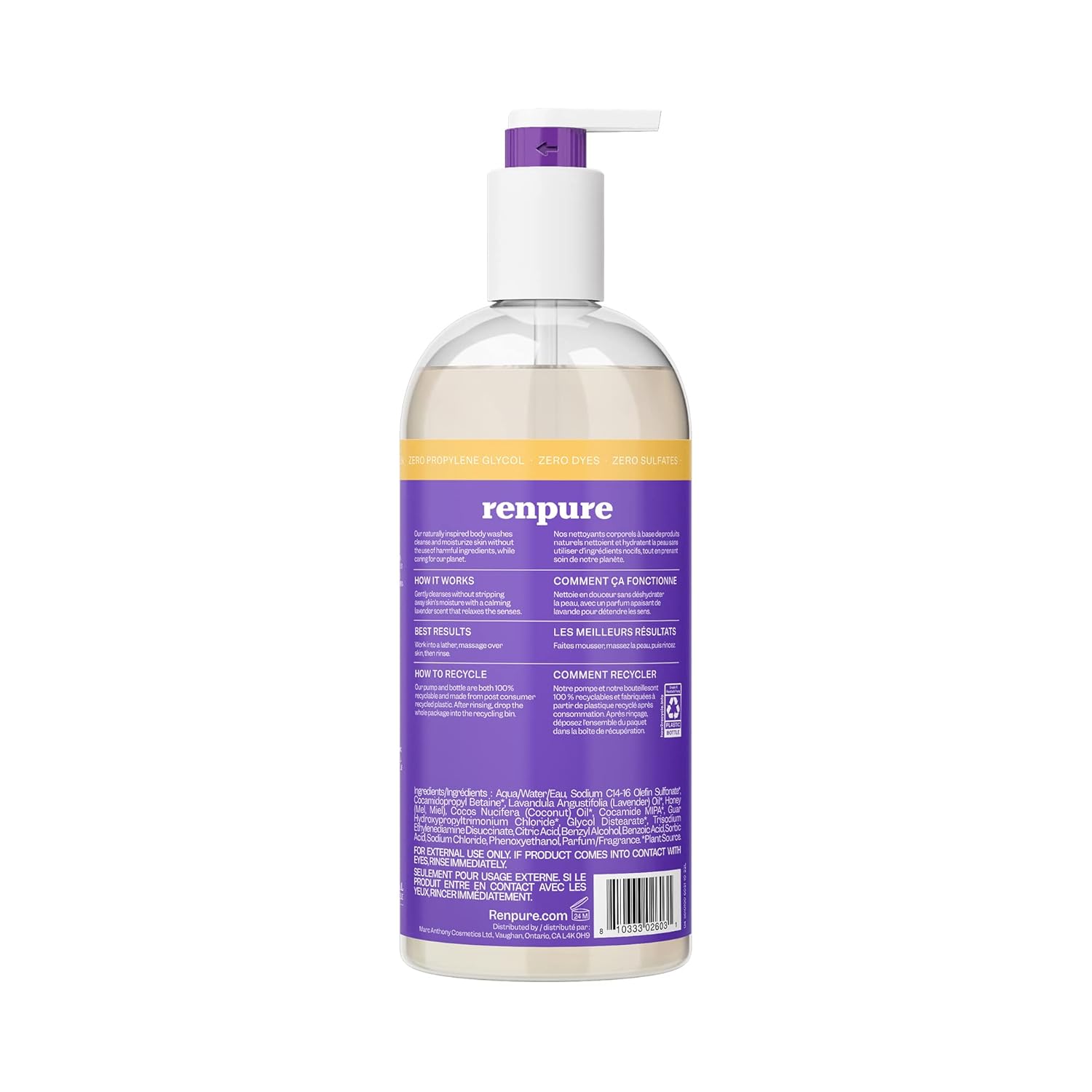 RENPURE Renpure Body Wash, Lavender & Honey, 24 Fl Oz - Image 6