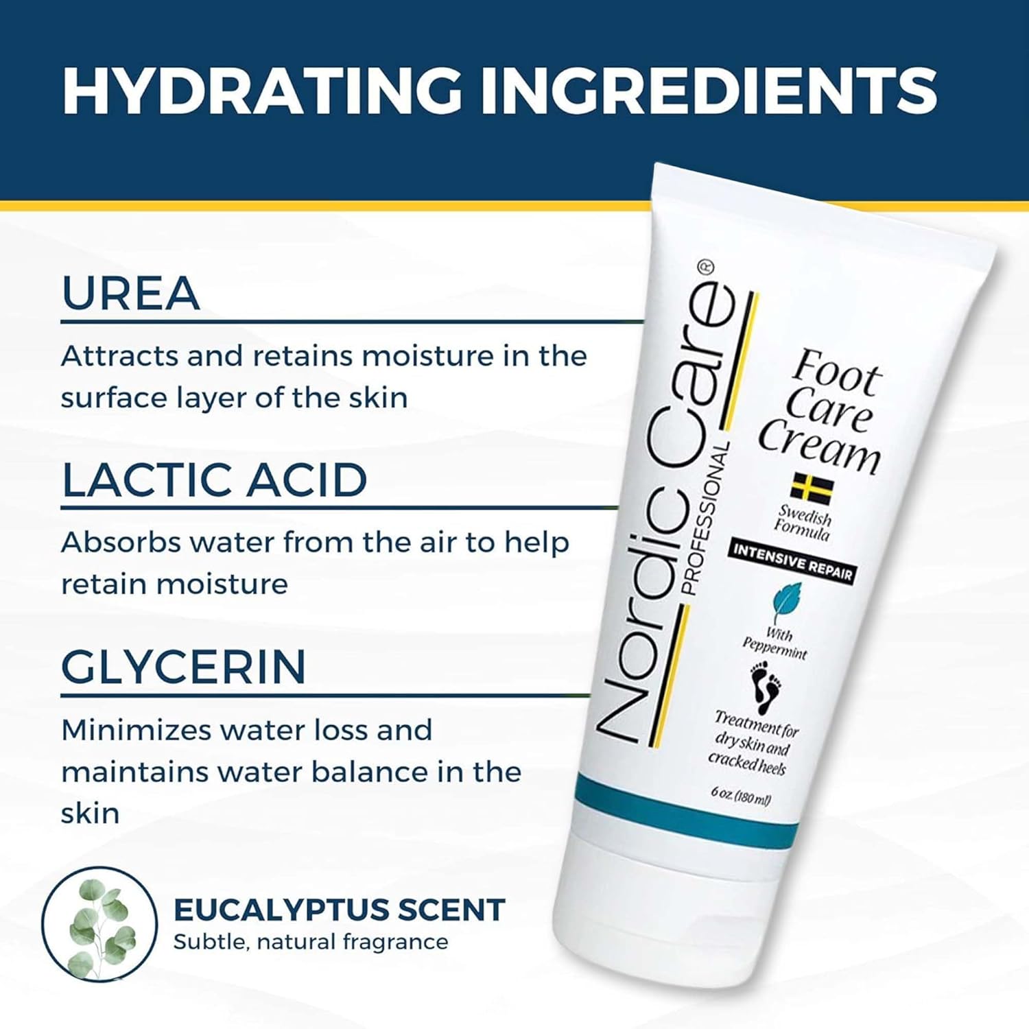 Nordic Care 6 oz Peppermint Foot Cream Intensive Repair for Dry Feet - Image 5