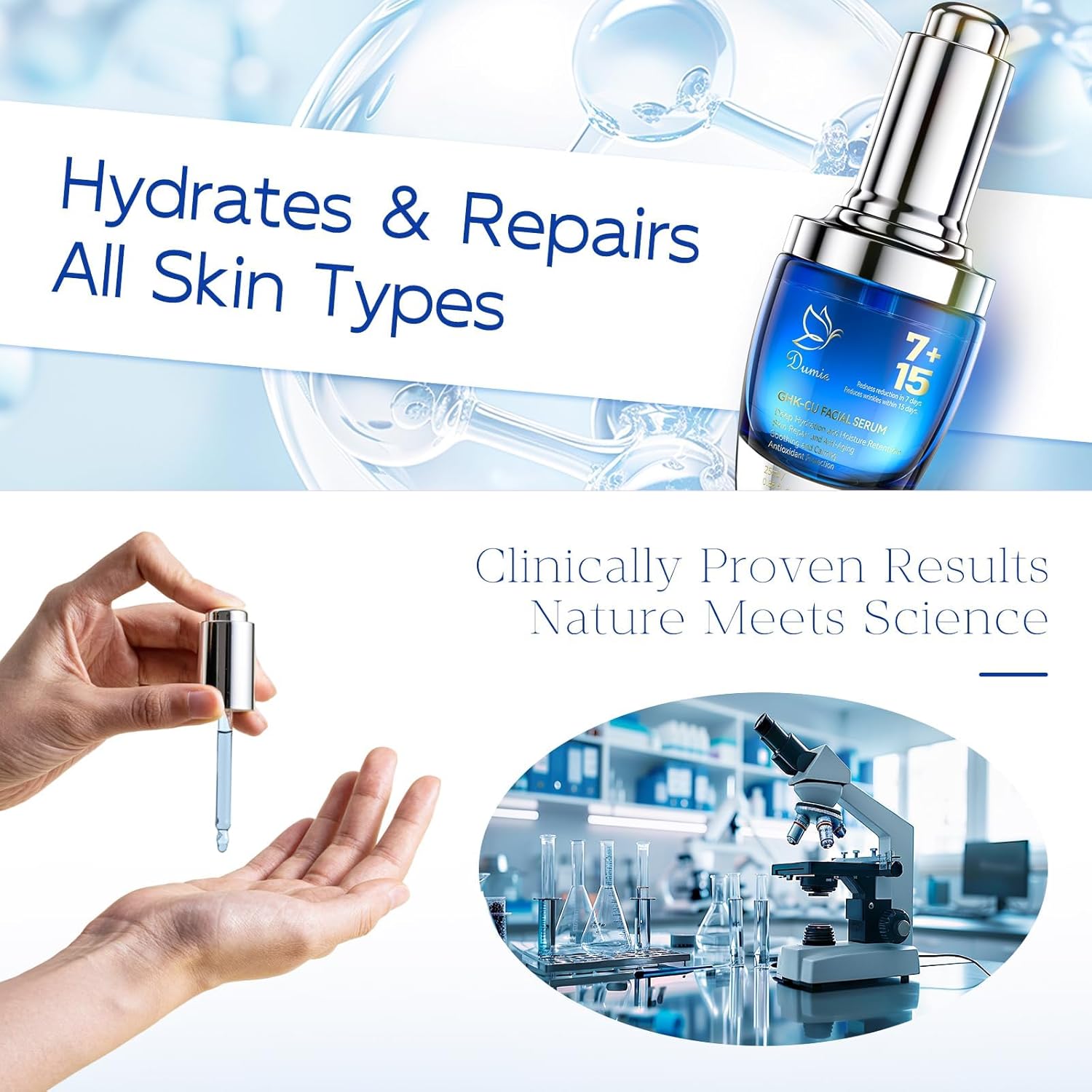 GHK-Cu Copper Peptide Serum with Plant Stem Cells, EGF, and Hyaluronic Acid, 25mL, New Condition - Image 6