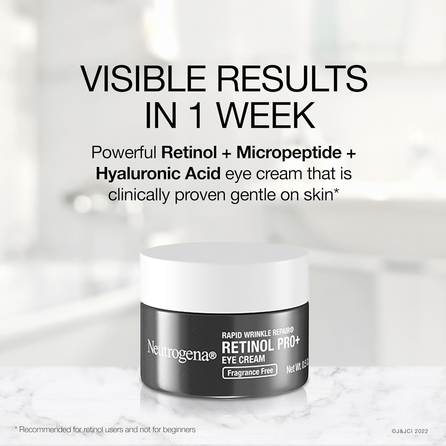 Neutrogena Rapid Wrinkle Repair Retinol Pro+ Anti-Wrinkle Eye Cream, Targeted Eye Cream for Wrinkles & Dark Circles, Formulated without Fragrance, Dyes, Phthalates, and Parabens, 0.5 oz - Image 3