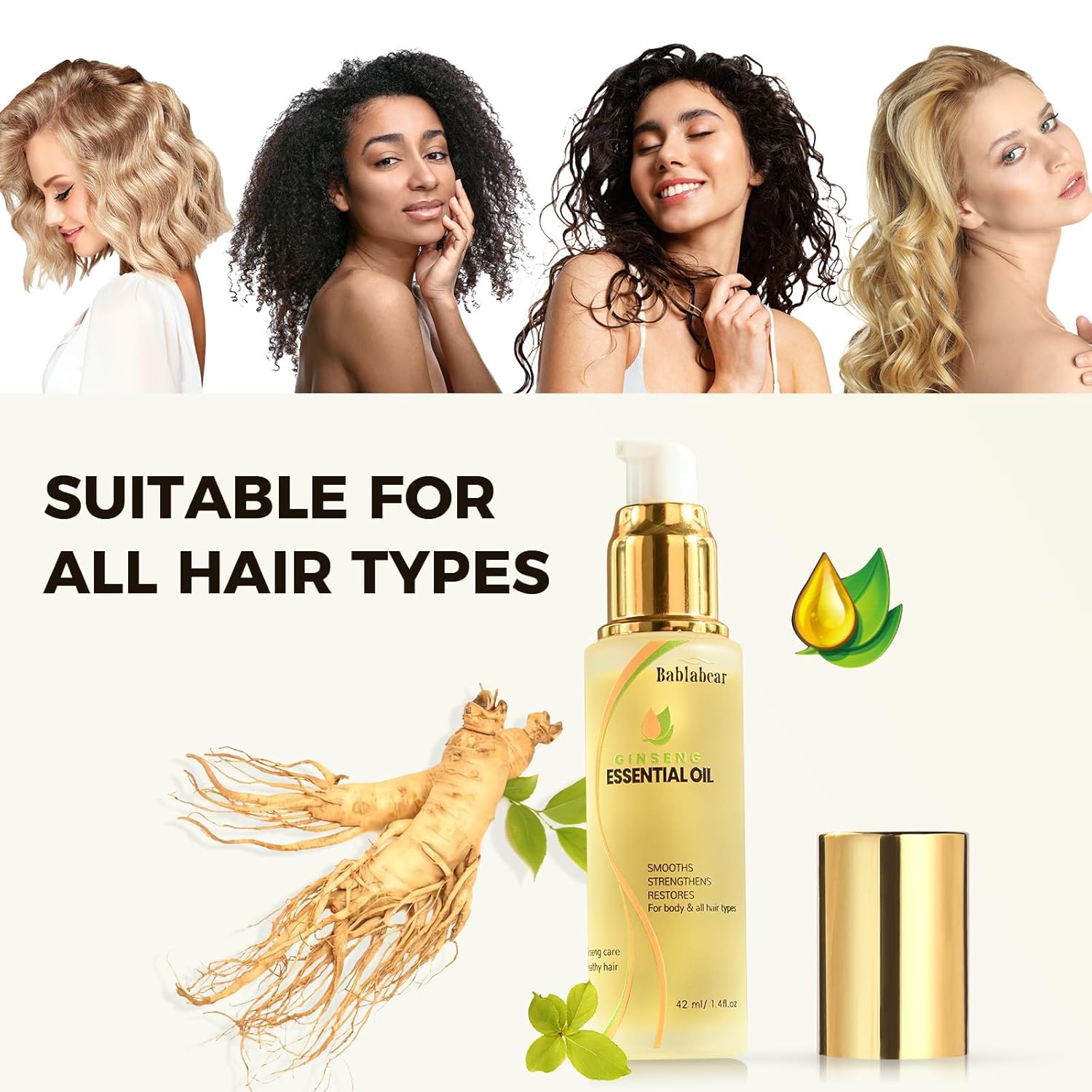 Hair Oil for Frizzy Hair, Hydrating Serum for Damaged Hair, Anti-Frizz & Heat Protectant Oil for Split Ends Repair, Leave-In Conditioner for Dry Hair, Lightweight Aceite para el Cabello - Image 8