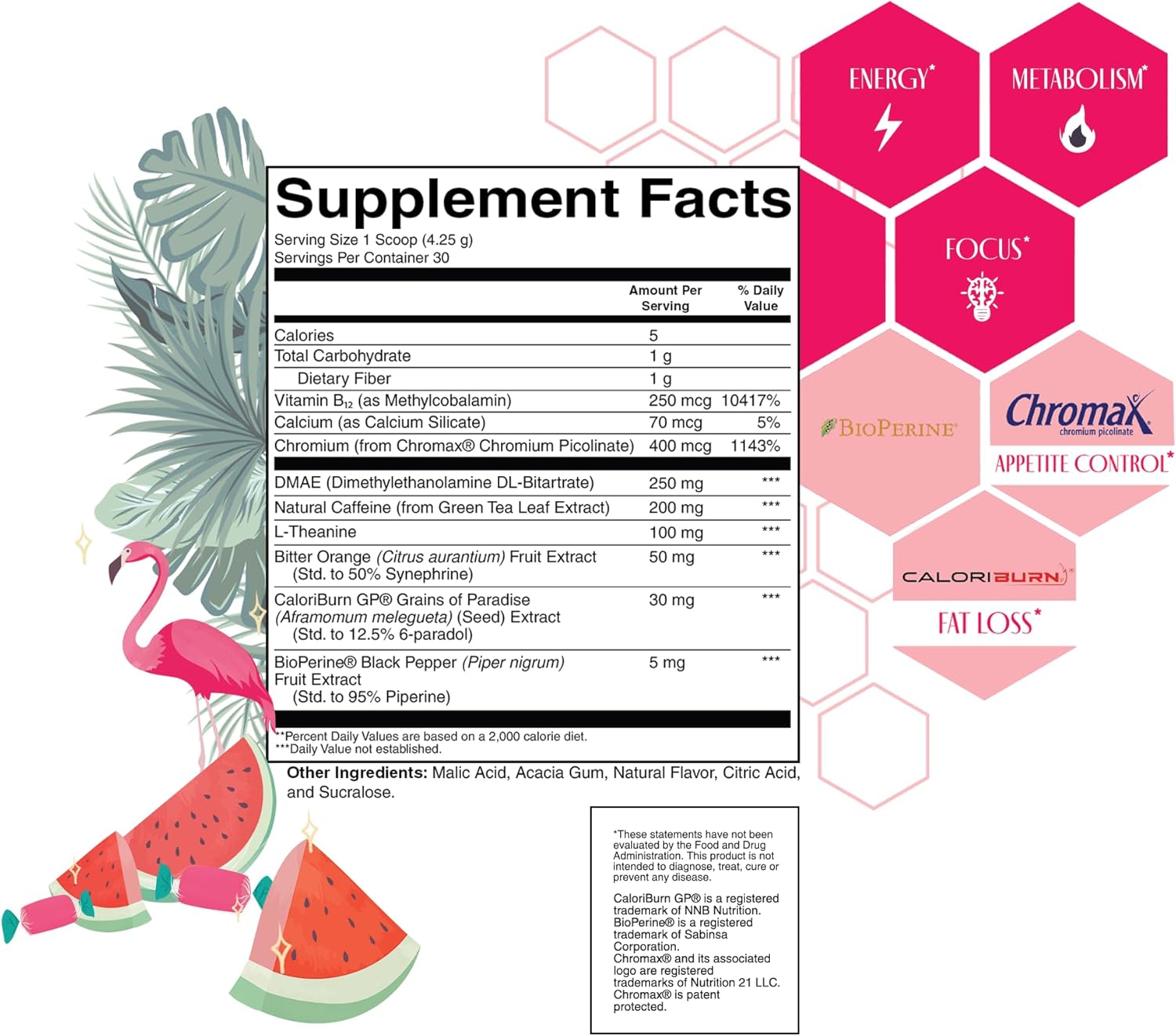 Strong & Sexy Fit Women's Workout Drink Powder, Weight Support, 30 Servings, Candied Watermelon - Image 2