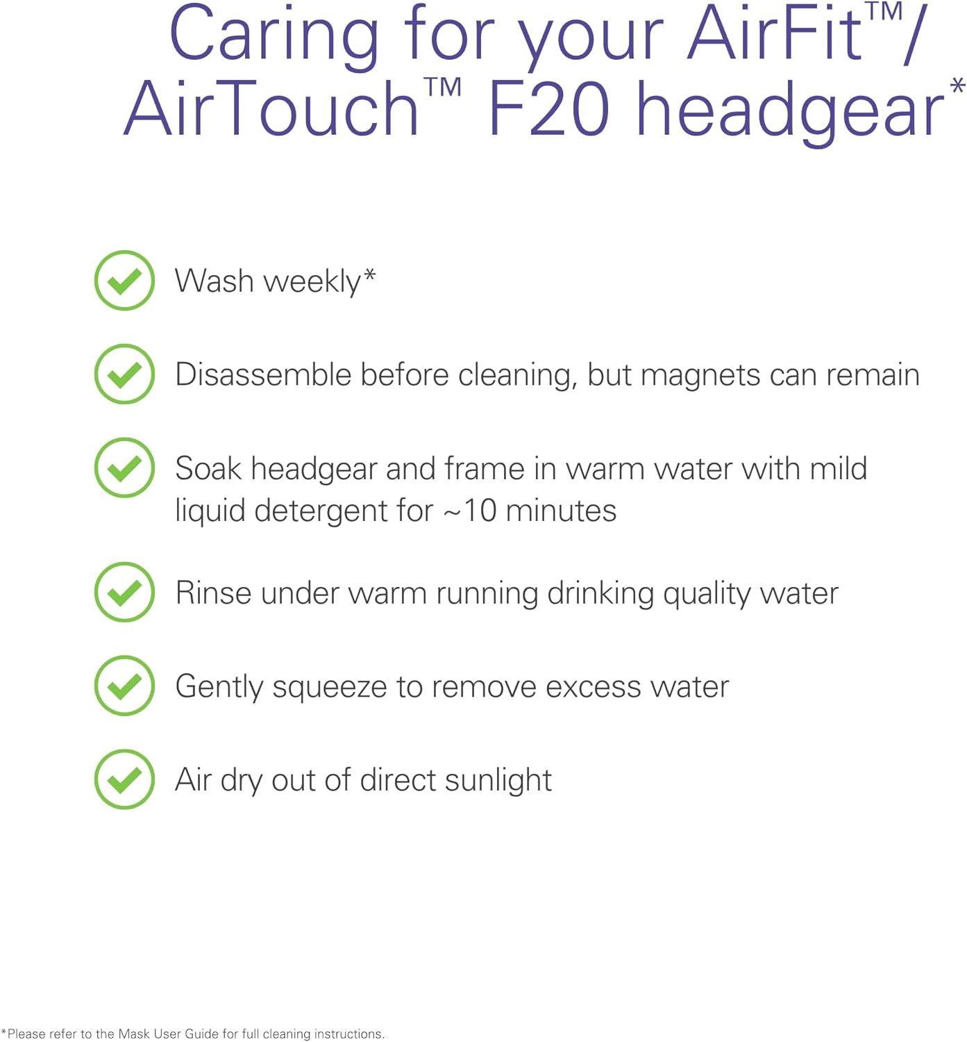 ResMed AirFit/AirTouch F20 Headgear - Replacement CPAP Headgear - Frame System & Full Face Cushion Not Included - Premium CPAP Accessories - Medium/Standard, Blue - Image 4