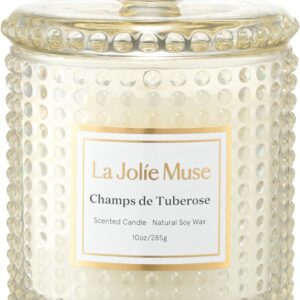 LA JOLIE MUSE Champs de Tuberose Scented Candle, Luxury Candles Gifts for Women, Gardenia & Ylang Ylang Candles for Home Scented, Natural Wax Candle, 75 Hours Long Burning
