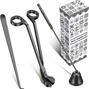 calary Candle Wick Trimmer, Candle Snuffer and Wick Dipper & Candle Accessory Set, 3 in 1 Candle Care Kit for Candle Lover (Black)