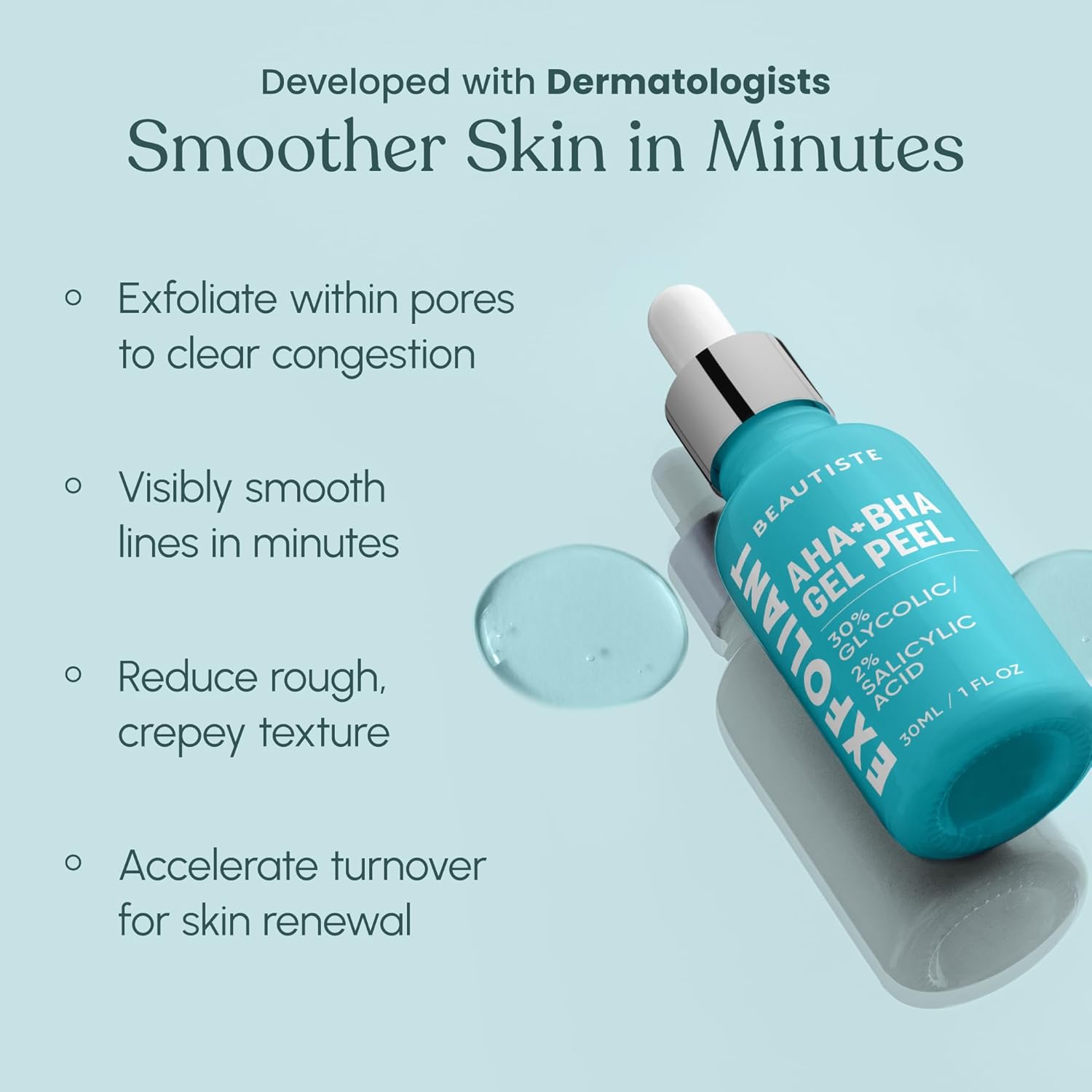 30 DAY MIRACLE AHA 30% + BHA 2% Peeling Solution - Clinical Strength Liquid Exfoliant for Dark Spots, Blackheads & Clogged Pores - Resurfacing Salicylic Acid Serum & Chemical Peel for Face - Image 2