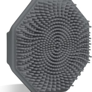 Sud Scrub® Antimicrobial Silicone Face Scrubber, 1 Pack, Gentle Face Exfoliator for Sensitive Skin, Eco Friendly Facial Cleansing Brush, Exfoliating Face Brush for Men and Women (Charcoal)