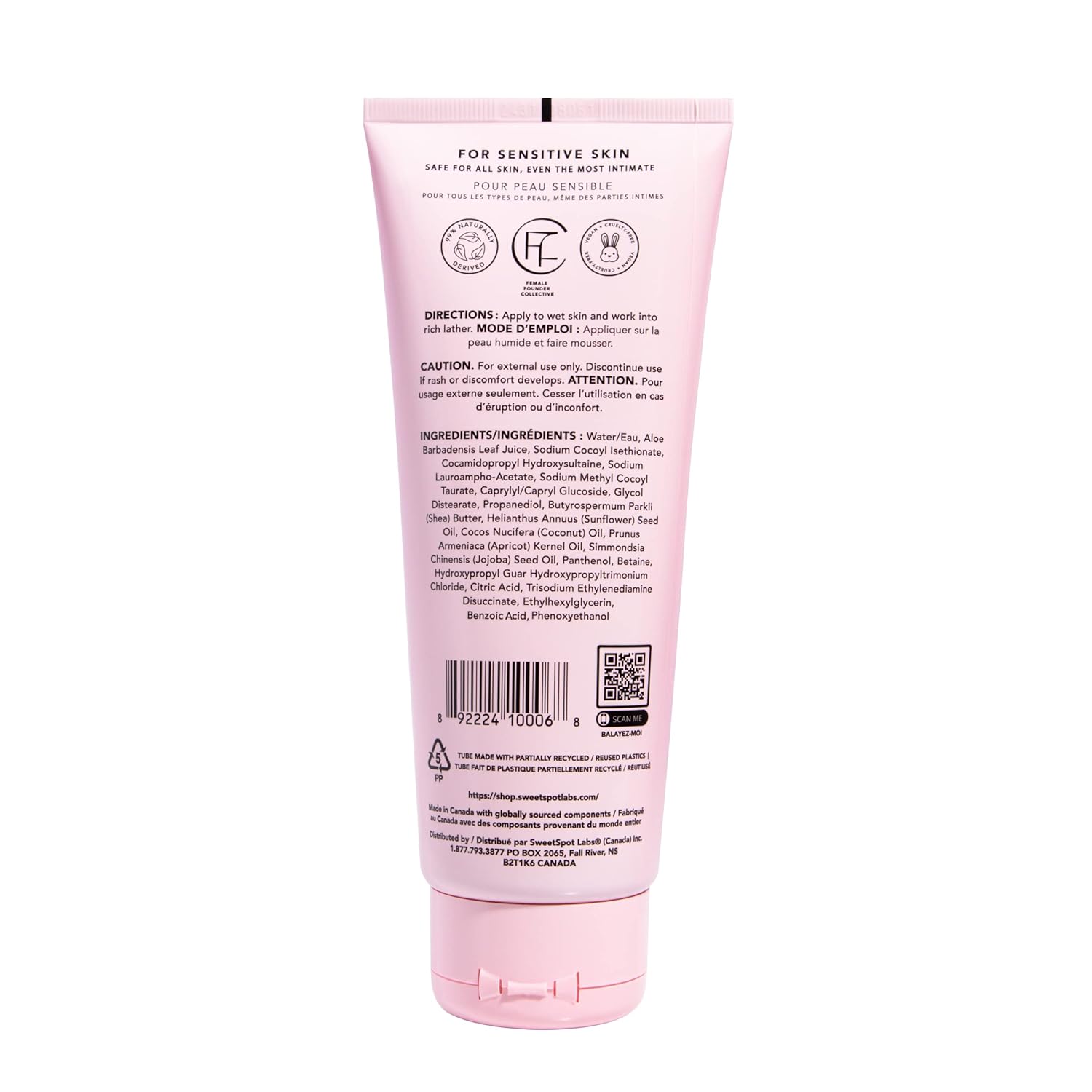 SweetSpot Labs pH Balanced Wash for Sensitive Skin, Sulfate Free, Clean, Gynecologist Tested & Approved, Unscented Body Wash, 8 oz - Image 2