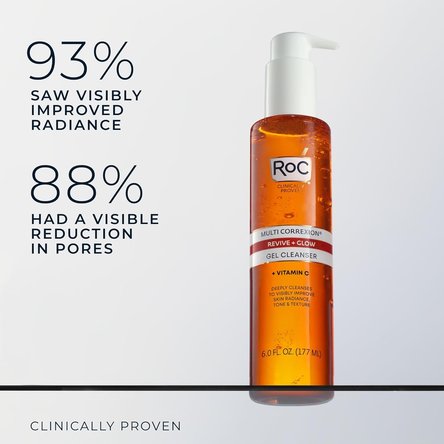 RoC Multi Correxion Revive + Glow Gel Cleanser Vitamin C Glycolic Acid Paraben Free 6 oz - Image 3