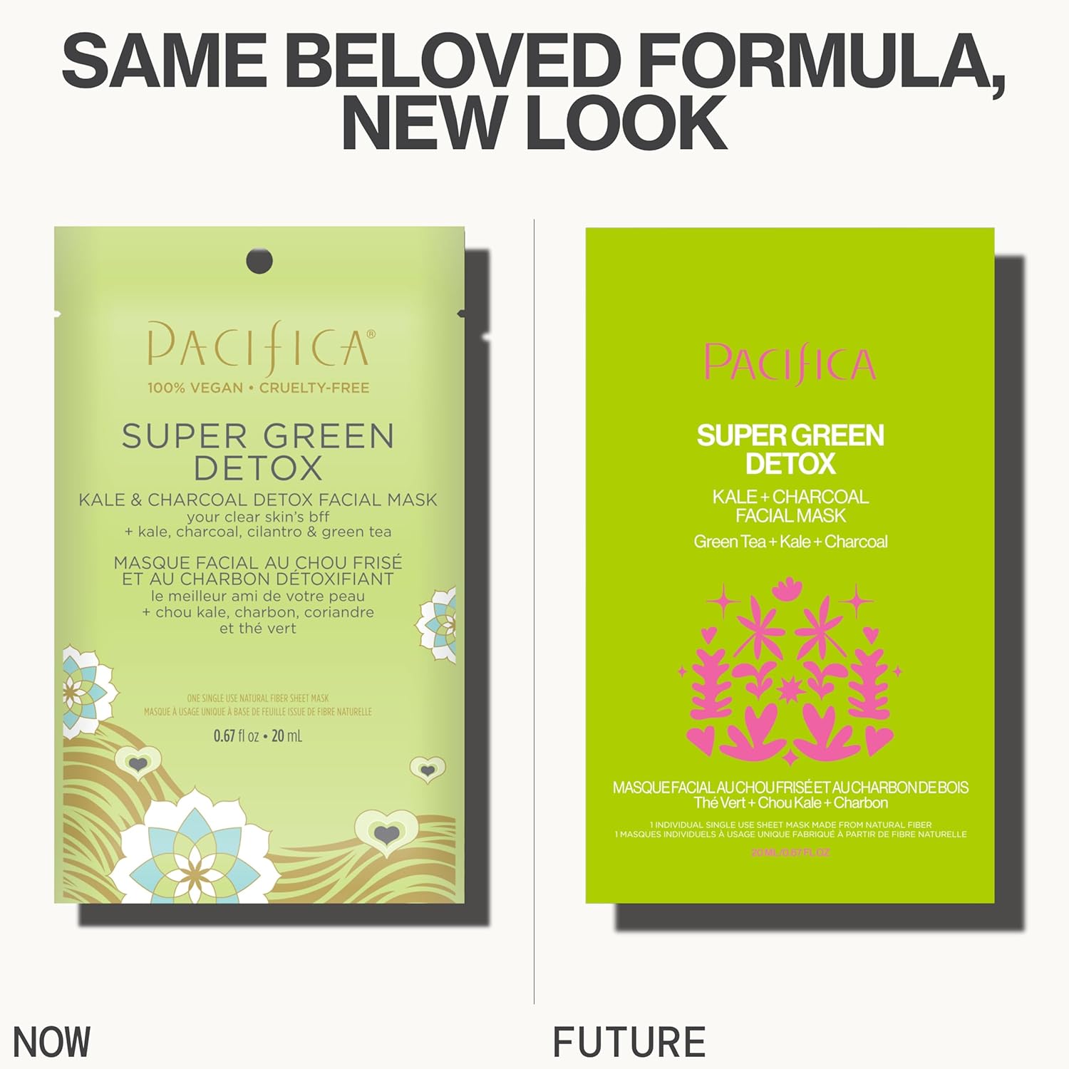 Pacifica Super Green Detox 6 oz Sheet Mask Charcoal Kale Clay for Oily Skin - Image 2