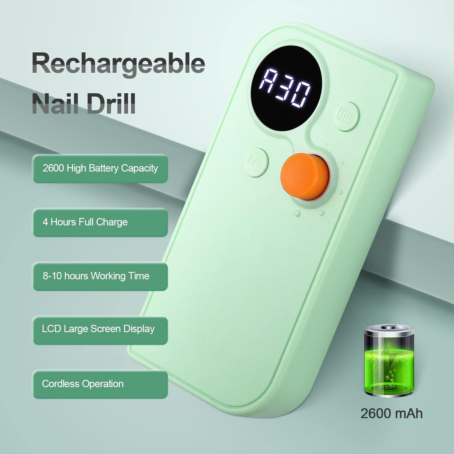 Rechargeable Portable Electric Nail Drill Kit with 7 Bits for Home Manicure Pedicure - Image 3