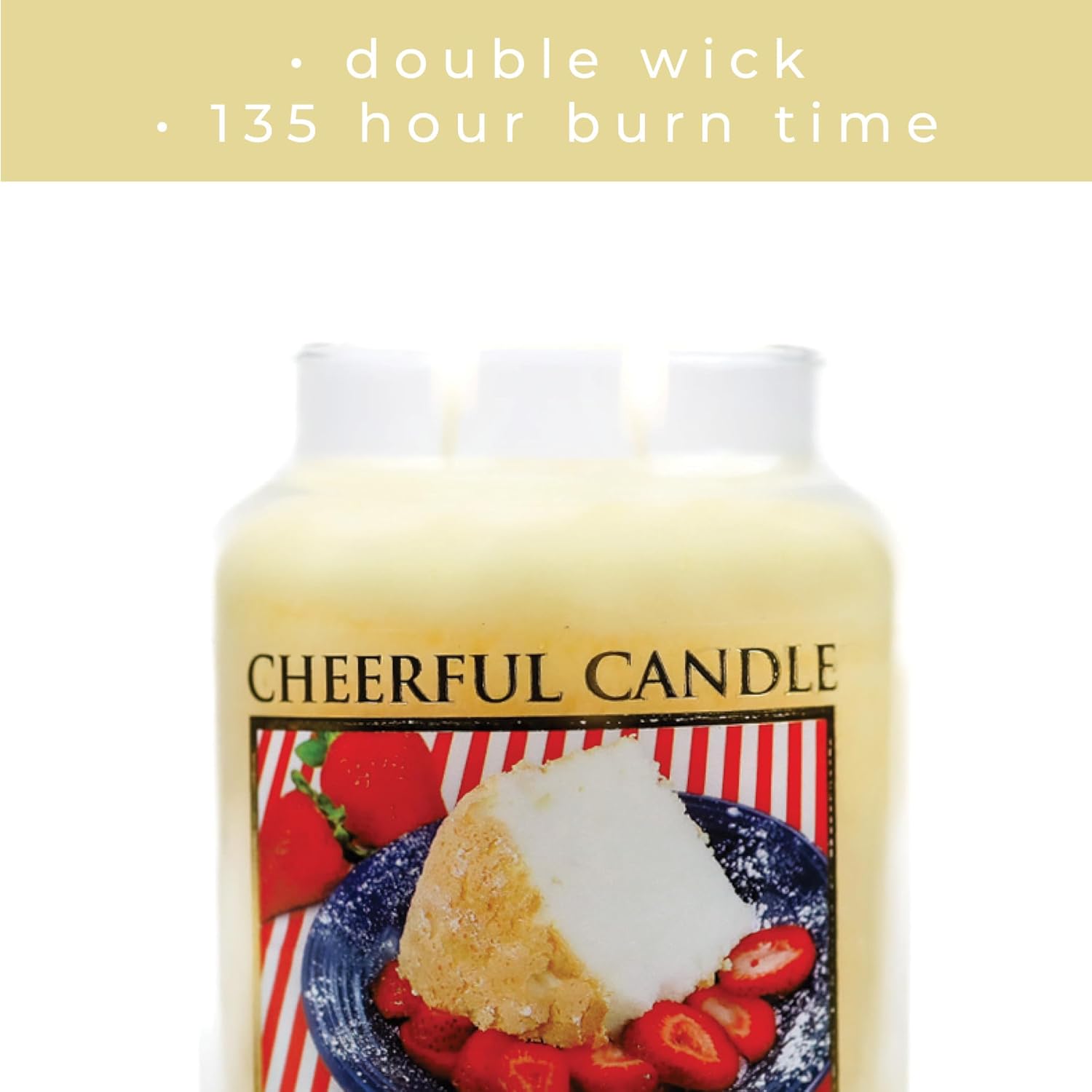 Cheerful Giver Angel Food Cake Scented Candle Jar 24oz Large White 135 Hour Burn Time - Image 4