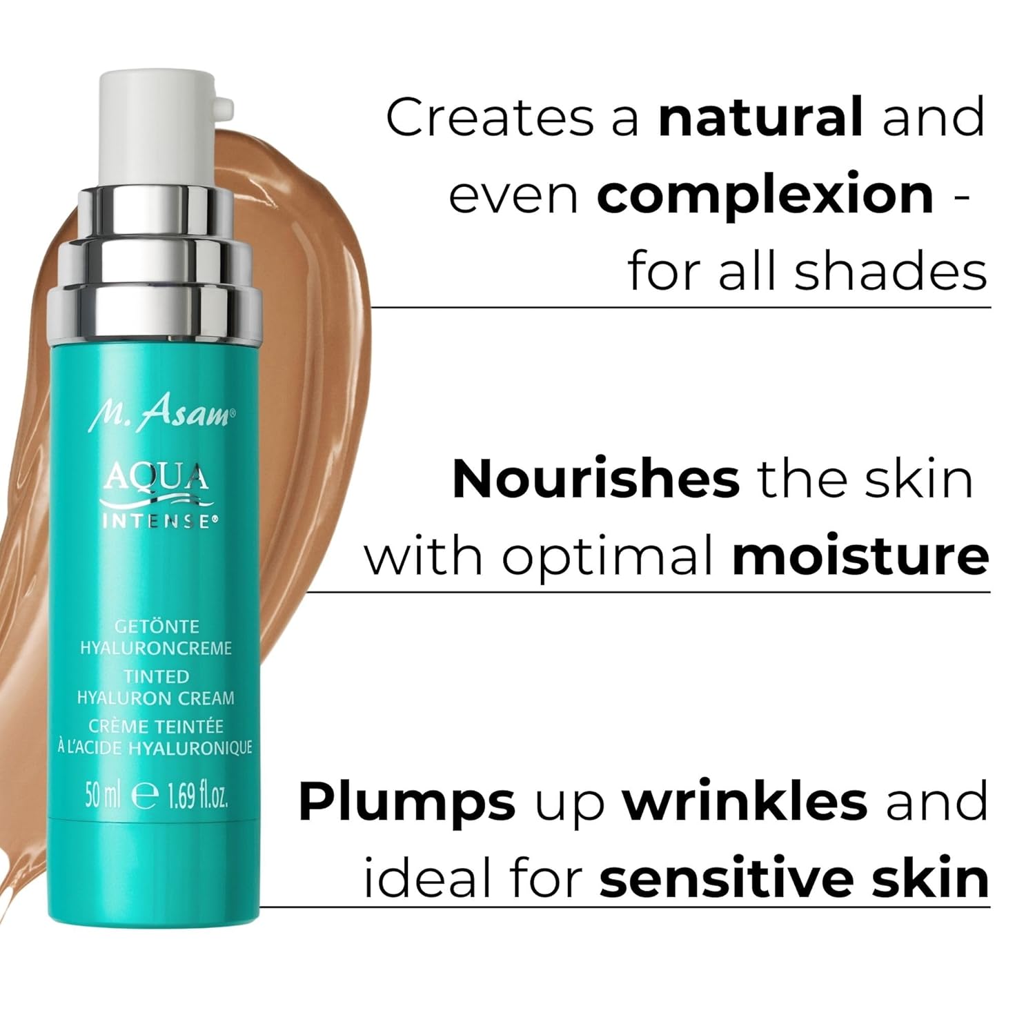 M. Asam AQUA INTENSE Hyaluronic Acid Tinted Face Cream Moisturizer 1.69 fl oz - Image 2