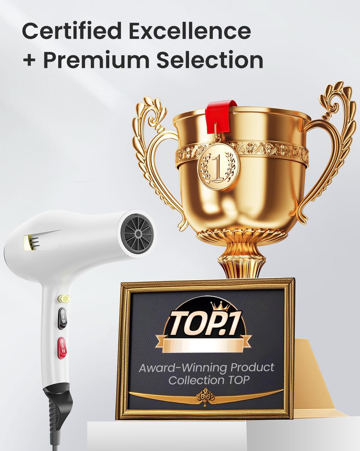 Professional Ionic AC Motor Hair Dryer White 2000W with Diffuser Comb Nozzle Concentrator 2 Speed 3 Heat Cool Shot - Image 9