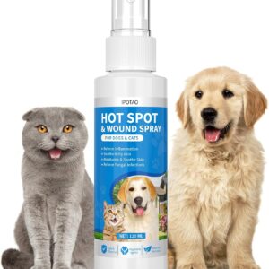 Hot Spot Treatment for Dogs Cats, Anti Itch Spray for Dogs, Relive Scratching, Rashes, Sores, Itchy Skin, Gentle & Safe for Pets, 120ml