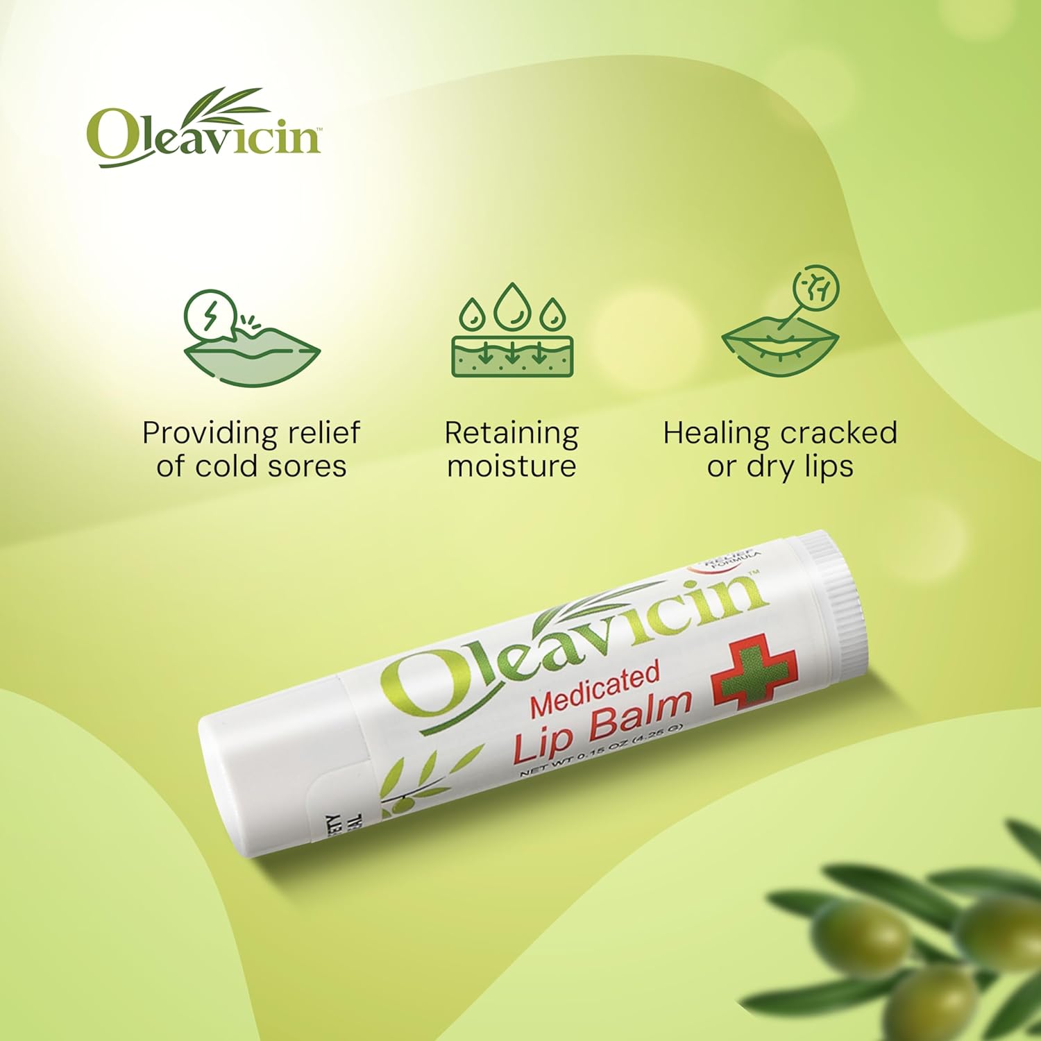 Natural Lip Balm by Oleavicin | Dry Lip Relief | Patented Moisturizing Formula for Chapped Lips | Organic Olive Leaf Extract - Image 2