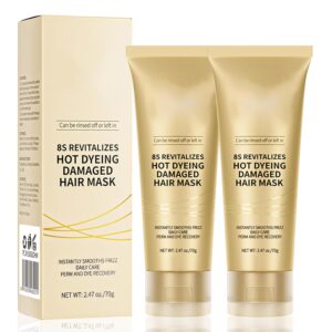 8s Hair Mask - 8s Revitalizes Hot Dyeing Damaged Hair Mask - 8 Seconds Hairs Mask Professional Keratin Treatment Cream - Instantly Smooths Care Perm and Dye Repair No-Wash Hairs Mask‘s’ (2PCS)