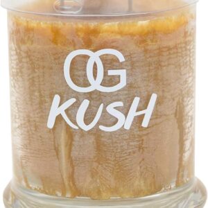OG Kush Scented Candle (Medium) - Spicy Patchouli, Lemongrass, Orange and Pine - Natural Ingredients - Long Lasting - Revitalizing Aroma - Hemp Wick Candle - Safe and Clean Burning
