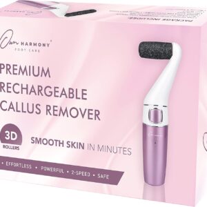 Electric Callus Remover for Feet: Professional Foot Care for Women by Own Harmony - Rechargeable Pedicure Tools - Electronic Foot File Pedi Sander - Best for Hard, Dry, Dead, Cracked Skin (3 Rollers)