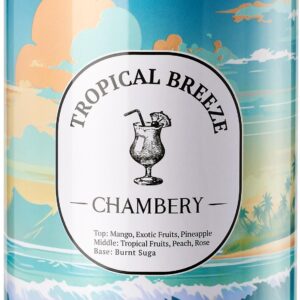 Tropical Breeze Candle 9.17oz | Serene British Virgin Islands Scene in Premium Tin | Lively Fruity Fragrance for Summer | Soy Wax with Lead-Free Cotton Wick | 55-Hour Burn