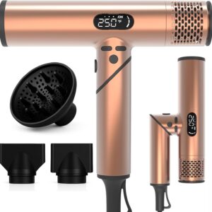1500W Dual Voltage Ionic Hair Dryer with Diffuser – Professional, Lightweight Blow Dryer for Curly Hair, Auto Clean, Fast Drying, Thermo-Control, Gift Box, for Travel, Home and Salon Use