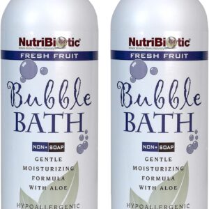 NutriBiotic Bubble Bath, Fresh Fruit, 16 Oz. Twin Pack | Gentle Moisturizing with GSE, Aloe & Botanicals | Bubble Bath Fun for Kids, Too | Tear-Free, Oil-Free, Vegan, Hypoallergenic & pH-Balanced