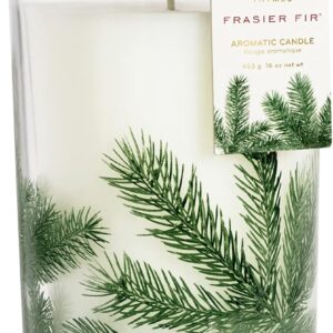 Thymes Frasier Fir Candle - Heritage Pine Needle Luminary Scented Candles - Elegant Pine Candle - Crisp Siberian Fir, Cedarwood & Sandalwood - Holiday Candles - Christmas Decor (Large, 16 oz)