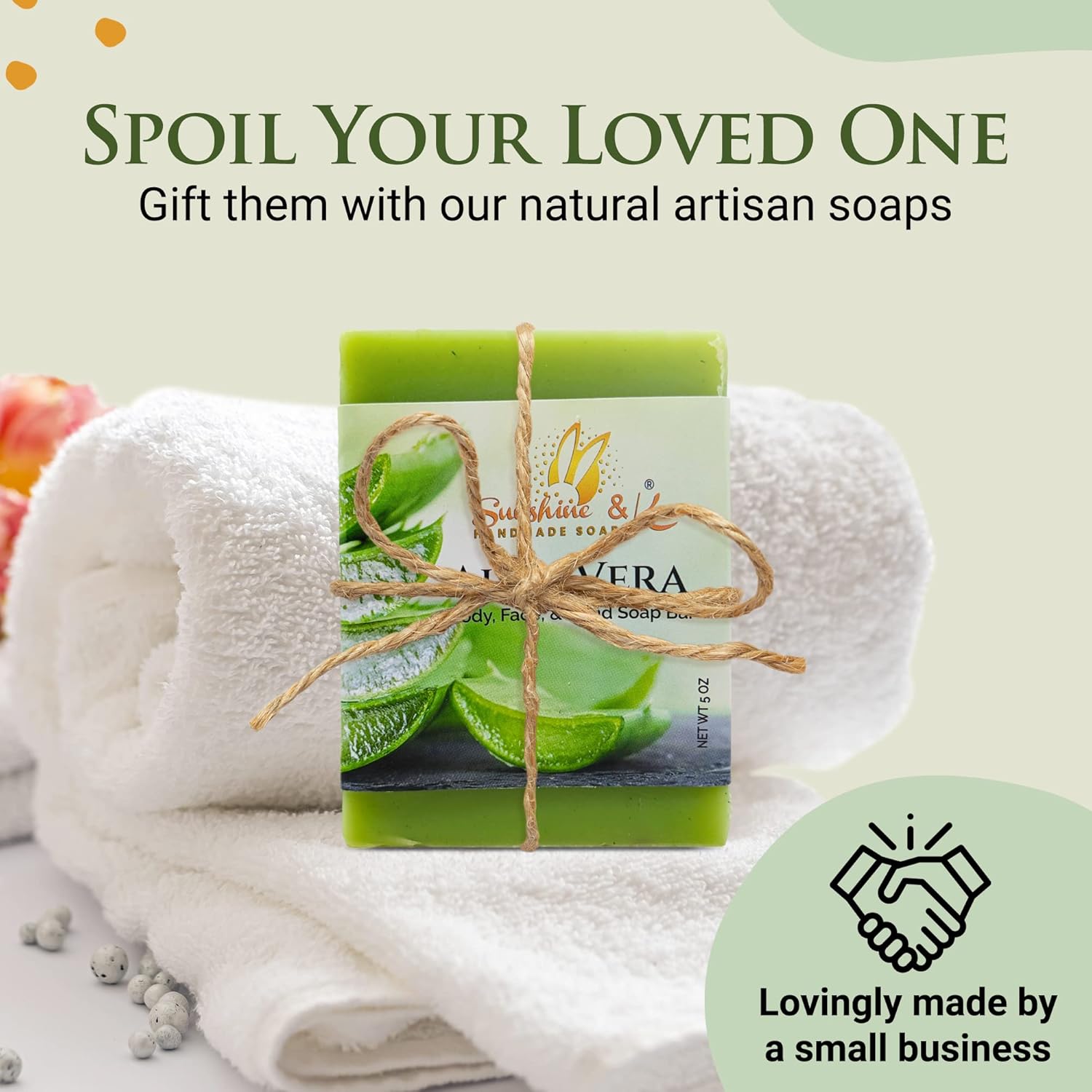 Gentle 5 OZ Aloe Vera Soap Bar for Face, Hands, and Body - Cleansing and Moisturizing - Image 7