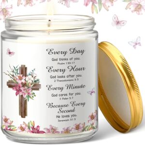 Frienda Christian Prayer Candle Gift Religious Lavender Scented Candle Inspirational Christian Gift for Women Sister Teacher Coworker(Bible)