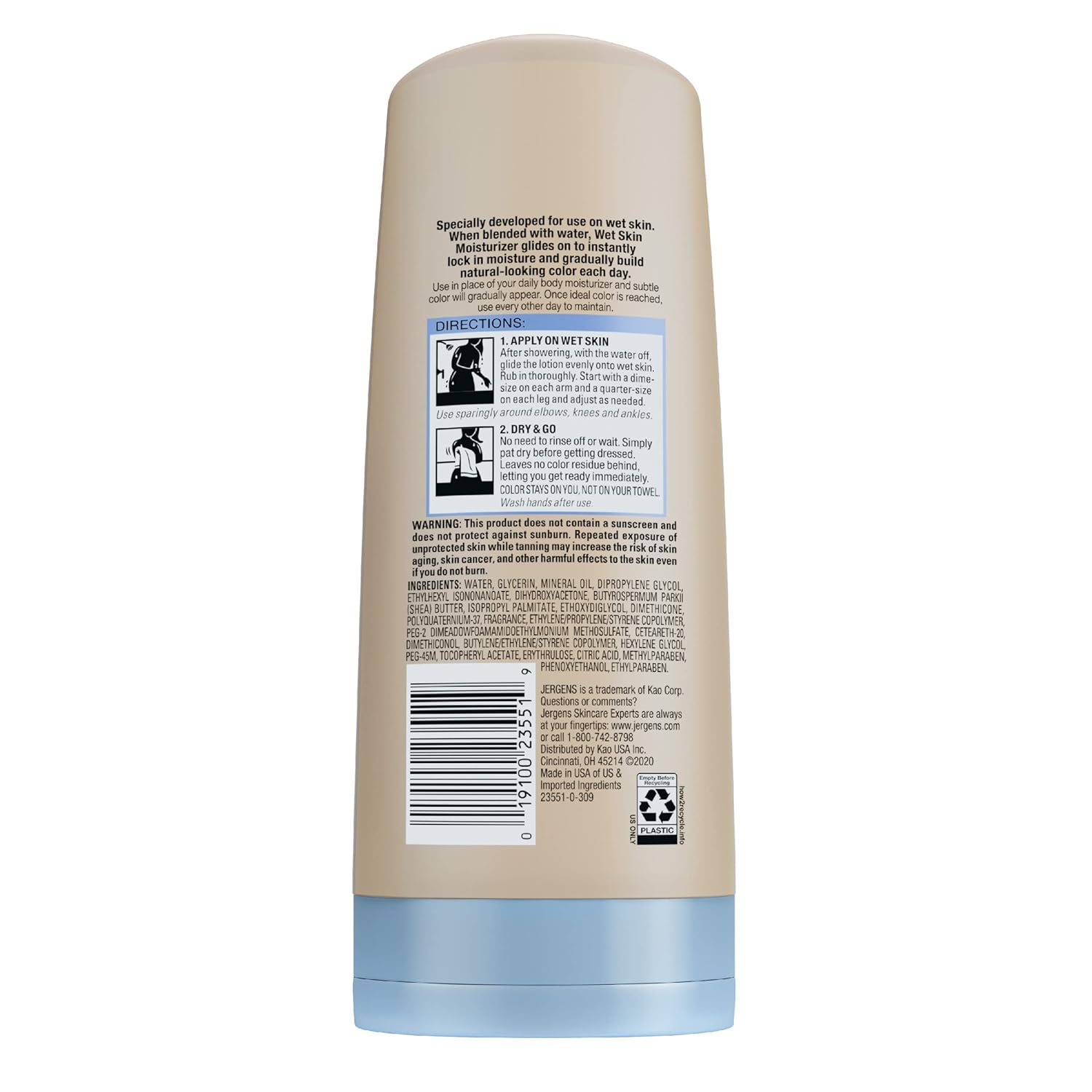 Jergens Natural Glow In Shower Lotion, Self Tanner for Medium to Deep Skin Tone, Sunless Tanning Wet Skin Lotion for Gradual, Flawless Color, 7.5 Ounce (Packaging May Vary) - Image 13