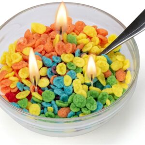 Fruity Cereal Bowl Candle with Spoon – 3 Wick Soy Wax Scented Candles, Cute Breakfast-Inspired Food Candles, Birthday Gift for Women Her, Mothers Day Gifts for Mom